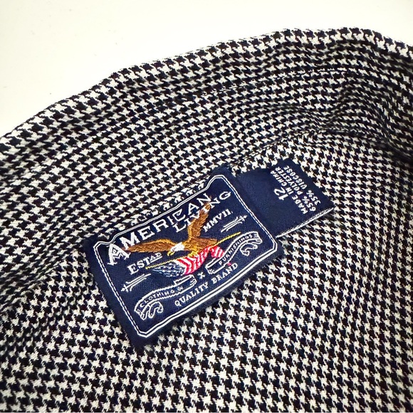 Vintage 90’s Micro Houndstooth Plaid Button-Front Midi Dress | Size M - Picture 8 of 8